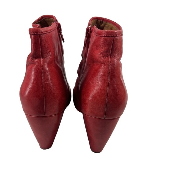 Miz Mooz Throne Boots bootie red side zip open front sz 9 - Picture 2 of 9
